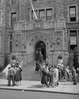 Middle Aged: Students on Campus by Conwell Hall Temple University