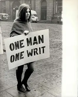 Summonses: Students demonstrate outside Law Courts, The Strand, London