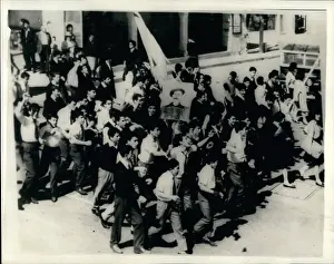 Eoka: Students demonstrate for return of Grivas in Nicosia, Cyprus
