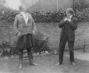 Bpeosa: Students dressed as men for play
