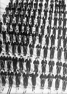 Fascistic: Students of a fascistic college practising skiing exercises