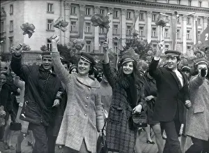 Slav: Students in festive procession, Sofia, Bulgaria