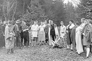 Capes: Students of a labor camp when acting, 1932