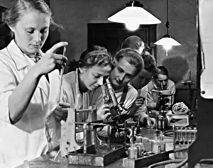 Microscopes: Students in the laboratory, 1939