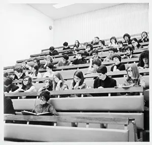 Raked: Students in lecture theatre, Warwick University, Coventry