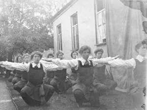 Squats: Students outside doing squats