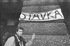Hroch: Students - protest - strike - banner