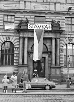 Hroch: Students - protest - strike - banner - flag