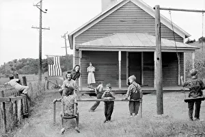 Schoolhouse: Students - school - education - playground