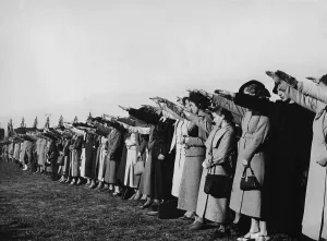 Compulsory: Students singing the Horst-Wessel Lied, 1930s