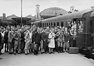 Szczecin: Students at the station of Szczecin, 1932