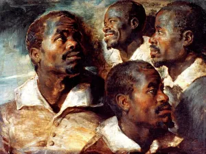 1640: Four Studies of the Head of a Negro by Peter Paul