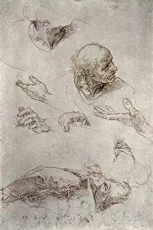 1509: Studies for La Disputa, by Raphael