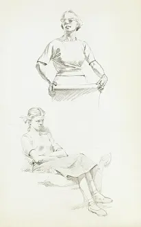 Plaits: Studies of a lady and a seated girl