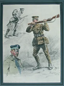 Bellecour: Studies of two Tommies and a captured German Officer