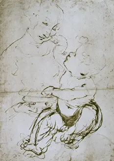 Argent: Studies for the Virgin of the fruits