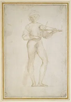 Bisected: Two Studies of a young Man making Music, by Raphael