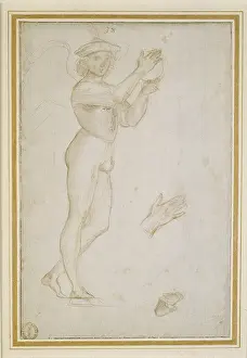Bisected: Two studies of a young man making music, by Raphael