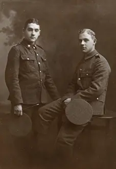 Patricia Aubrey: Studio photo, two brothers in uniform, WW1