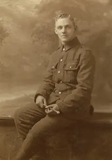 Studio photo, young man in UOTC uniform, WW1