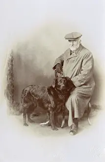 Whiteman: Studio portrait, elderly man with his dog