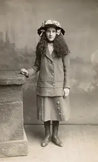 Frizzy: Studio portrait, girl in suit and hat