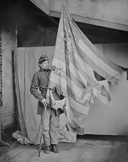 Scarred: Studio portrait of a Union soldier with the