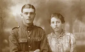 Blouses: Studio portrait, young couple, WW1