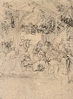 1500s: Study for the Adoration of the Magi, by da Vinci