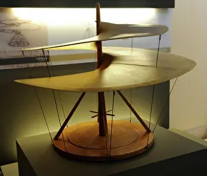 Vinci: Study the air screw by Leonardo da Vinci. Manuscript B, shee