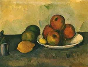 Flowerpot: Study of Apples, Lemon, by Paul Cezanne