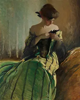 Painterly: STUDY IN BLACK AND GREEN, by John White Alexander