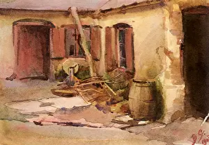 Gubbins: Study of a Courtyard with Barrel