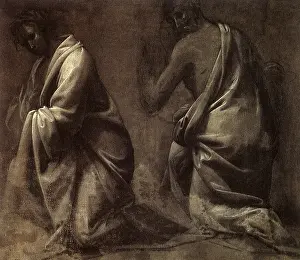 Drapery: Study of the Drapery of a Kneeling Woman and Man