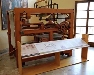 Mechanical: Study of Leonardo da Vinci. Mechanical loom. 15th century
