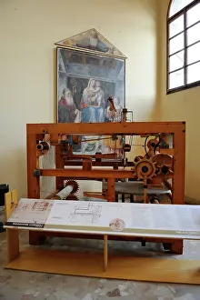 Mechanical: Study of Leonardo da Vinci. Mechanical loom. 15th century