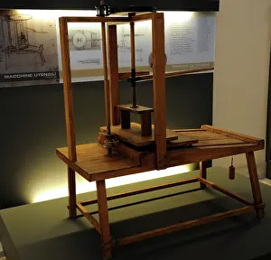 Vinci: Study of Leonardo da Vinci. Printing Press. Codex Atlanticus