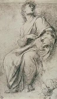 Stampe: Study of a male figure, drawing by Raphael