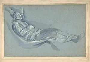 Recto: Study for a Male Figure Lowered into a Grave (recto);