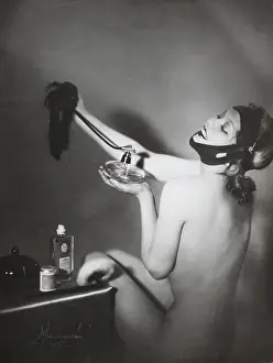 Perfumes: Study of naked woman with perfume
