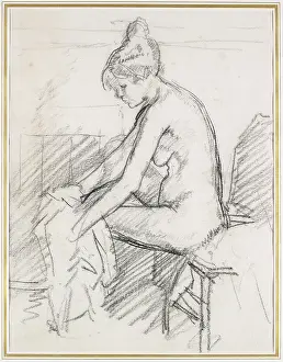 Gilman: Study of a Nude Female, seated, drying her right Foot