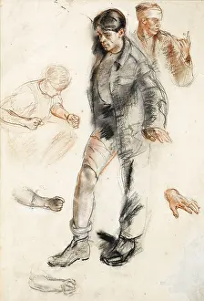 Tonks: Study for a painting, by Henry Tonks, WW1