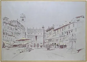 Maffei: Study for Detail of the Piazza delle Erbe, Verona
