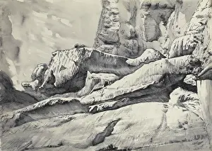 Mountainside: Study of a rocky cliffside outcrop