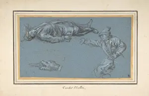 Meulen: Study of Two Soldiers and a Hand, 17th century