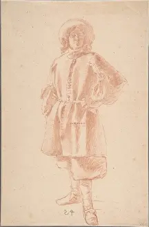 Borch: Study of a Standing Youth, 17th century, Red chalk