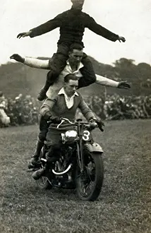 Motorcycling: A stunt Motorcycle acrobatic display team