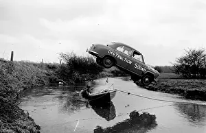 Splashed: Stuntman attempts to fly car over river