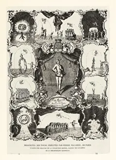 Tumbling: Stunts performed by acrobat Pierre Magarieu of Paris, 18th C