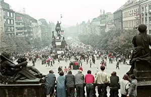 Libor: St.Wenceslas monument - protest - protesters - Prague